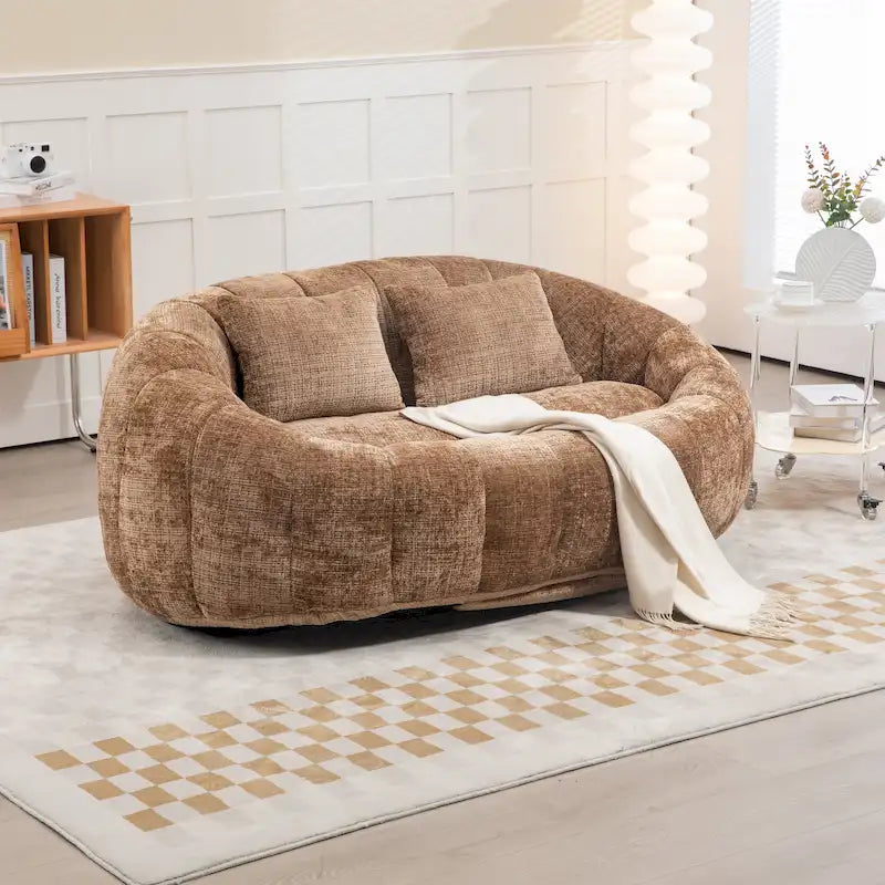 Chenille Loveseat Chaise Lounge Chair