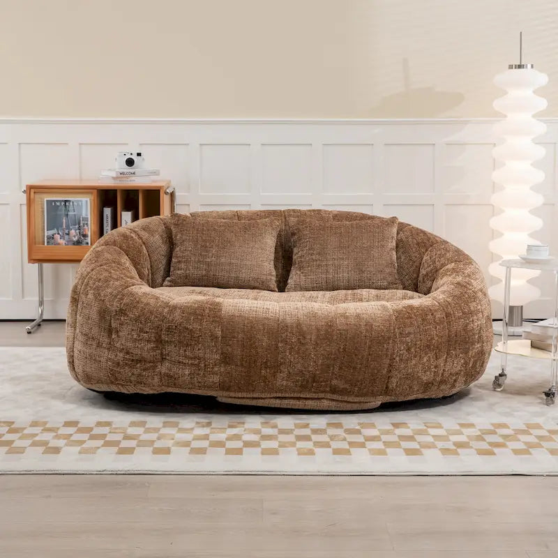 Chenille Loveseat Chaise Lounge Chair