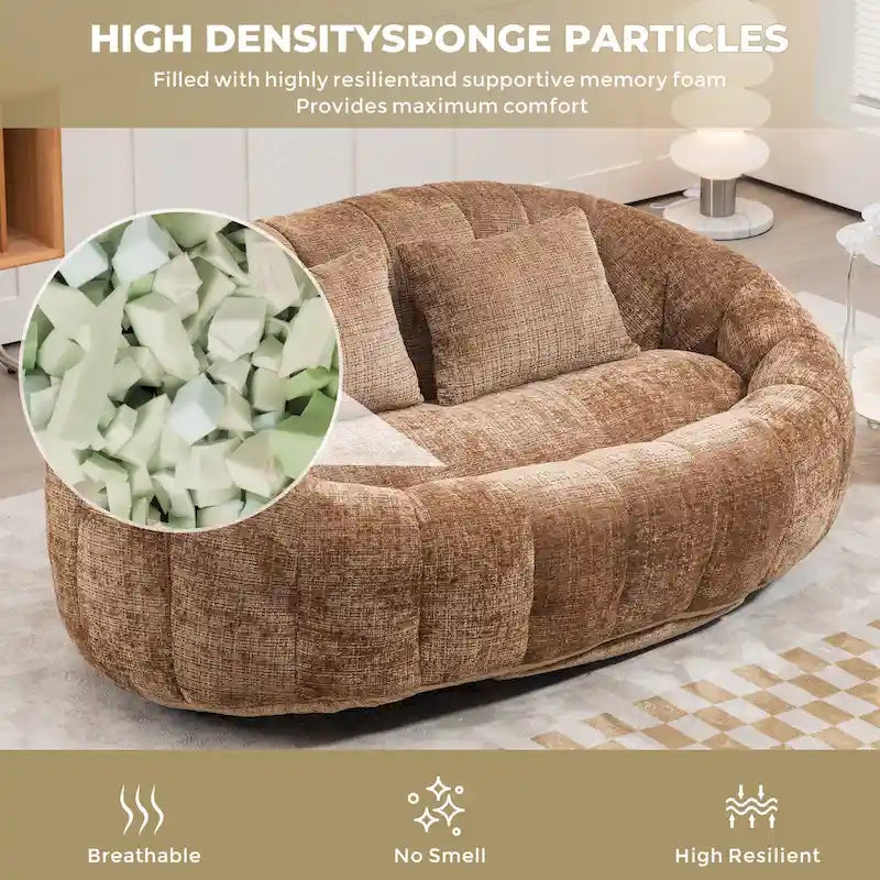 Chenille Loveseat Chaise Lounge Chair