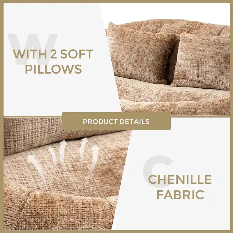 Chenille Loveseat Chaise Lounge Chair