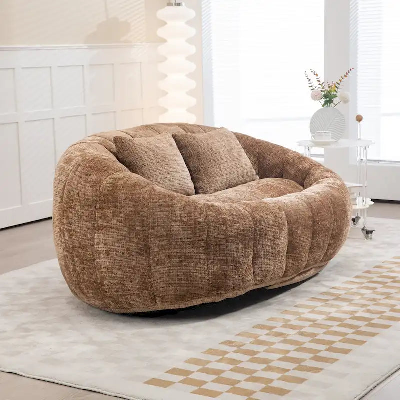 Chenille Loveseat Chaise Lounge Chair