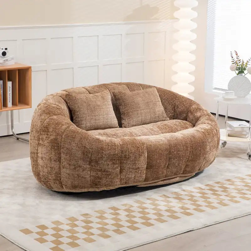 Chenille Loveseat Chaise Lounge Chair