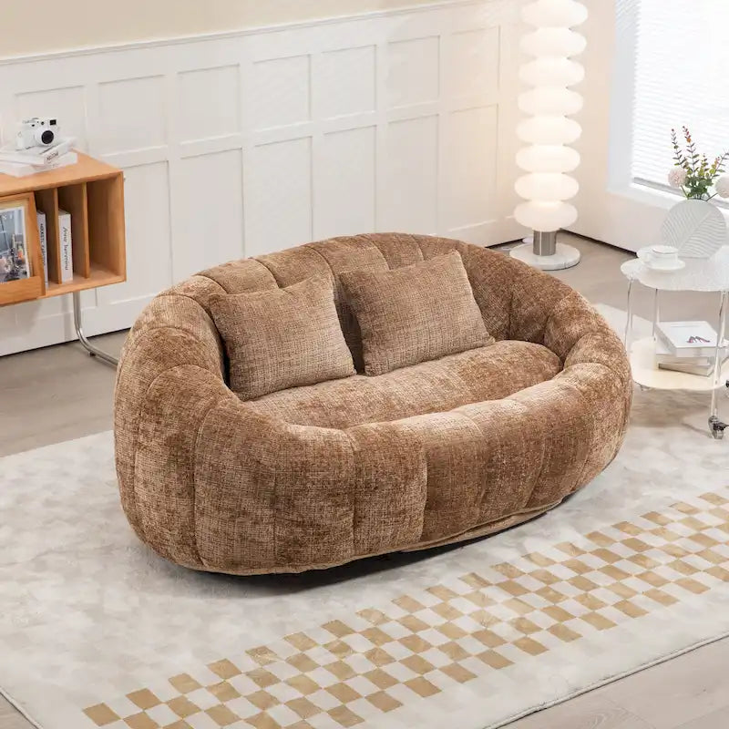 Chenille Loveseat Chaise Lounge Chair