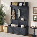 Entryway Hall Tree with Storage Bench, Coat Hooks and Cabinet