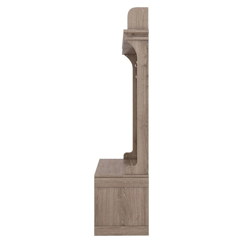 Entryway Hall Tree with Storage Bench, Coat Hooks and Cabinet