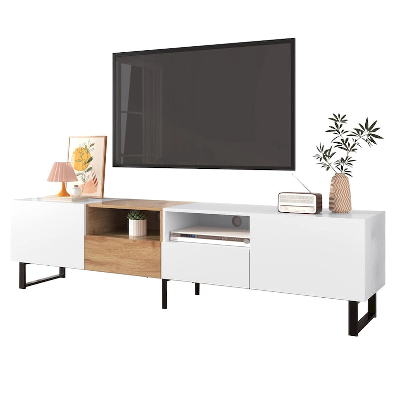 TV-Schrank mit 74.8", Schrankfächern und offenem Stauraum