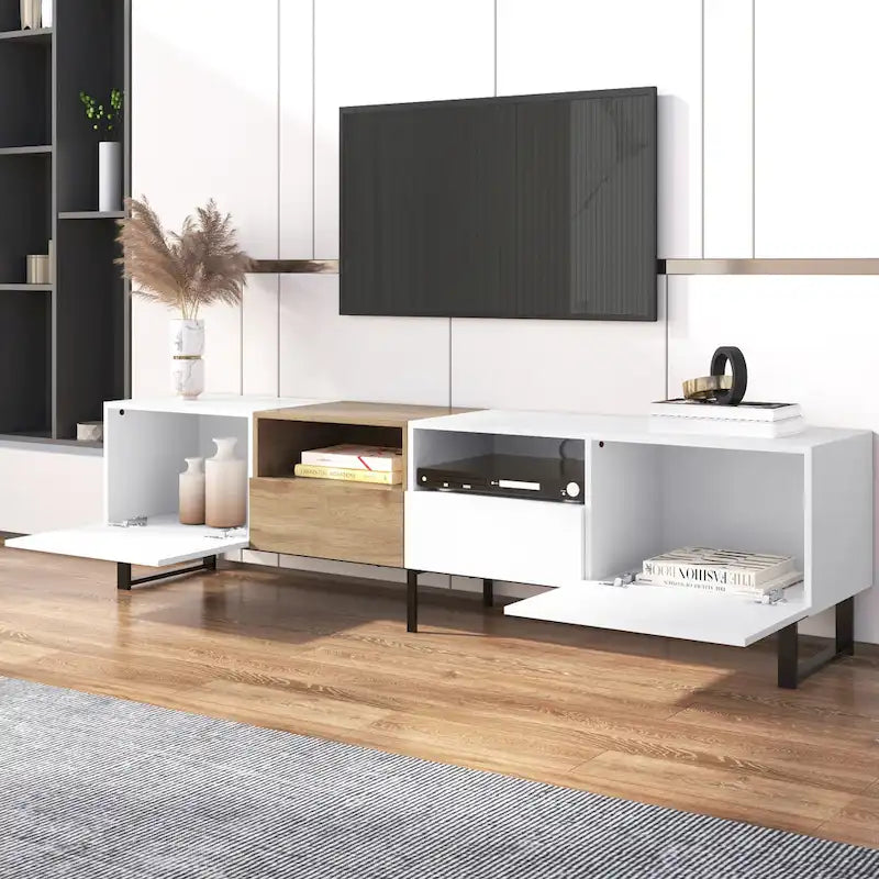 TV-Schrank mit 74.8", Schrankfächern und offenem Stauraum