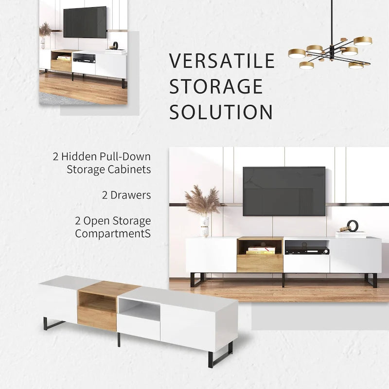 TV-Schrank mit 74.8", Schrankfächern und offenem Stauraum
