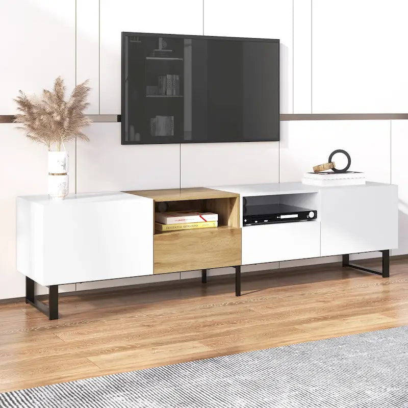 TV-Schrank mit 74.8", Schrankfächern und offenem Stauraum