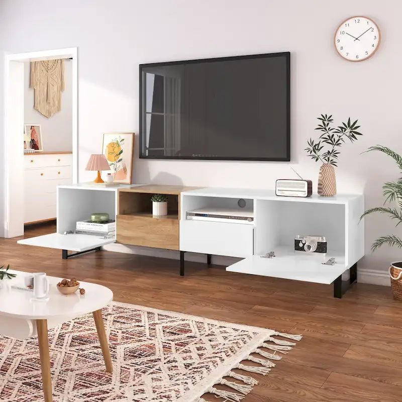 TV-Schrank mit 74.8", Schrankfächern und offenem Stauraum
