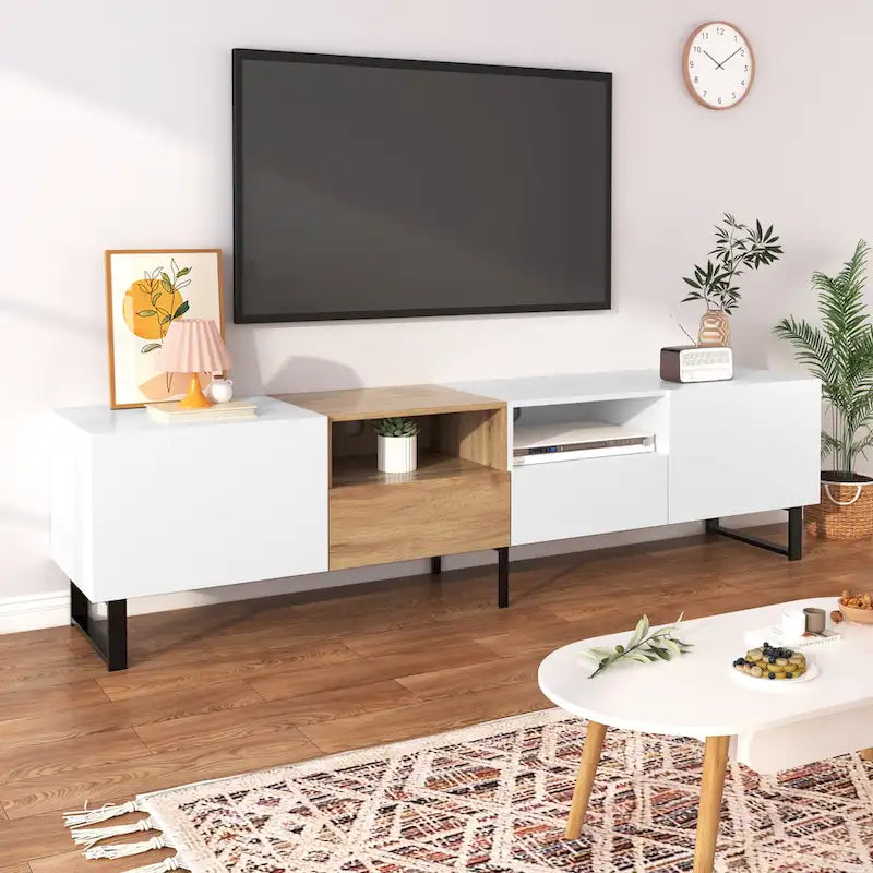 TV-Schrank mit 74.8", Schrankfächern und offenem Stauraum