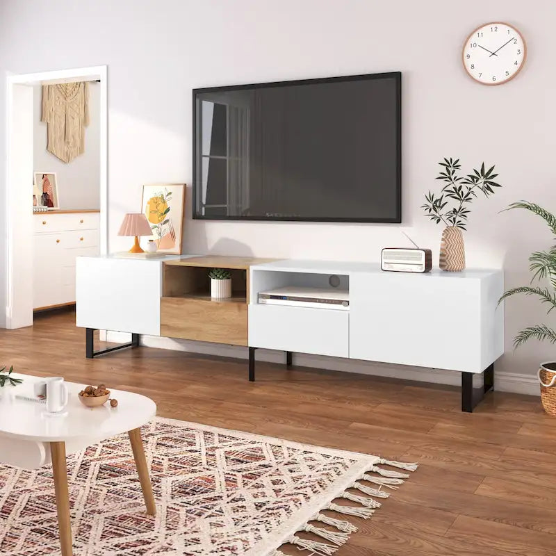 TV-Schrank mit 74.8", Schrankfächern und offenem Stauraum