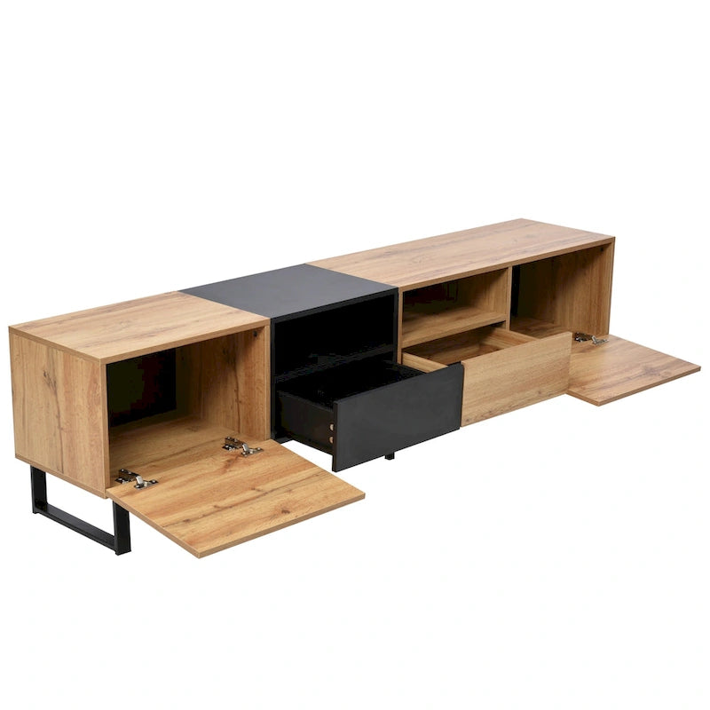 TV-Schrank mit 74.8", Schrankfächern und offenem Stauraum