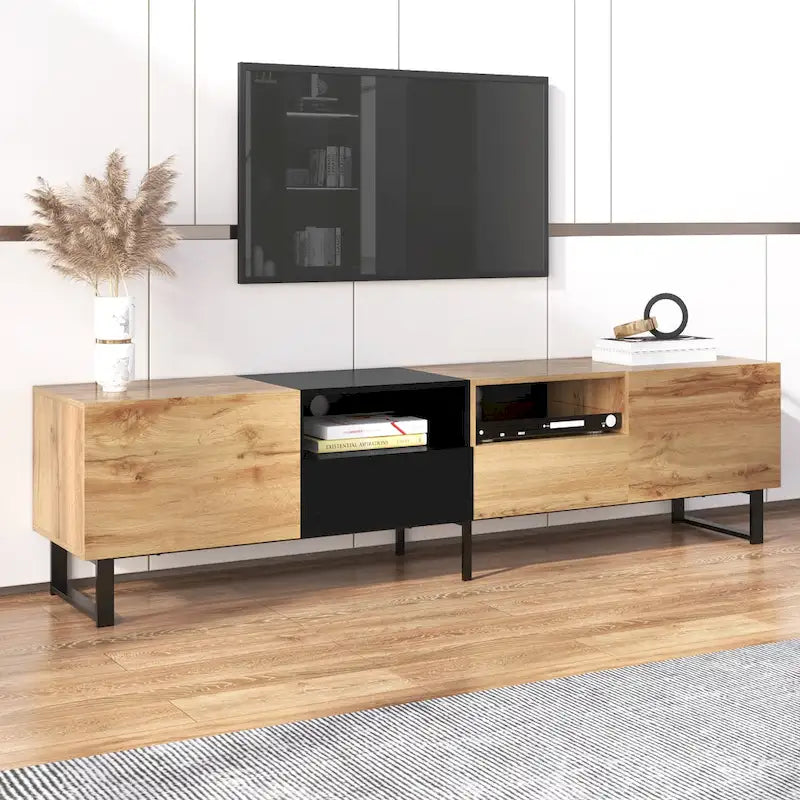 TV-Schrank mit 74.8", Schrankfächern und offenem Stauraum