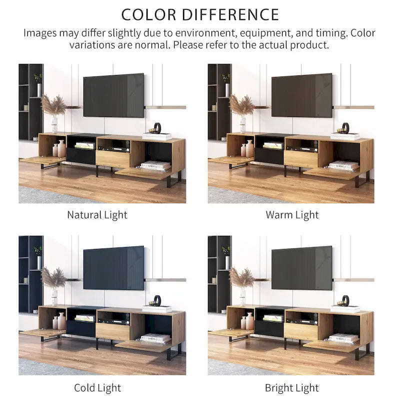 TV-Schrank mit 74.8", Schrankfächern und offenem Stauraum
