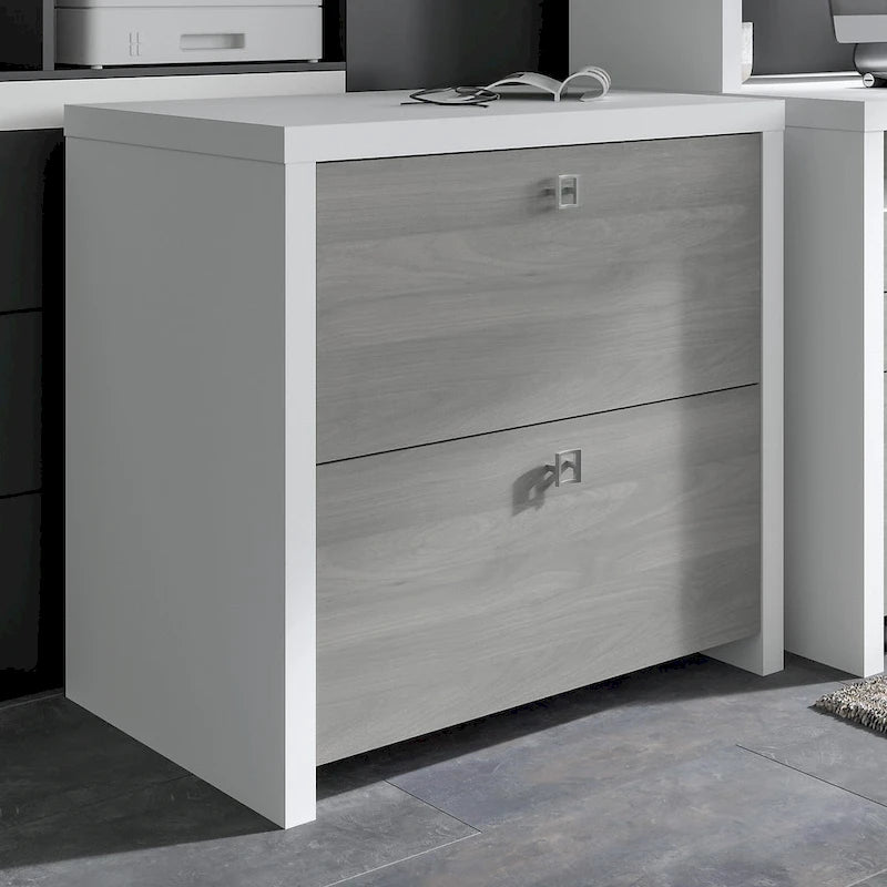 Seitlicher Aktenschrank mit 2 Schubladen und kugelgelagerten Vollauszügen