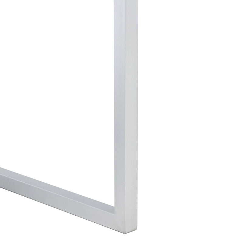 2-Drawer Mirrored Desk with Silver Metal Base