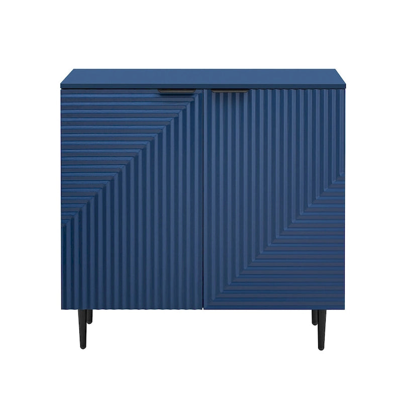 Modern Minimalist Side Cabinet with Adjustable Shelves and Metal Legs