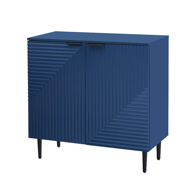 Modern Minimalist Side Cabinet with Adjustable Shelves and Metal Legs