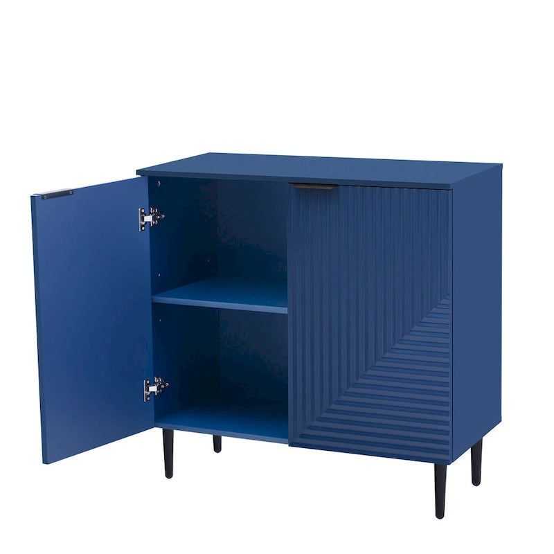 Moderner minimalistischer Beistellschrank mit verstellbaren Einlegeböden und Metallbeinen