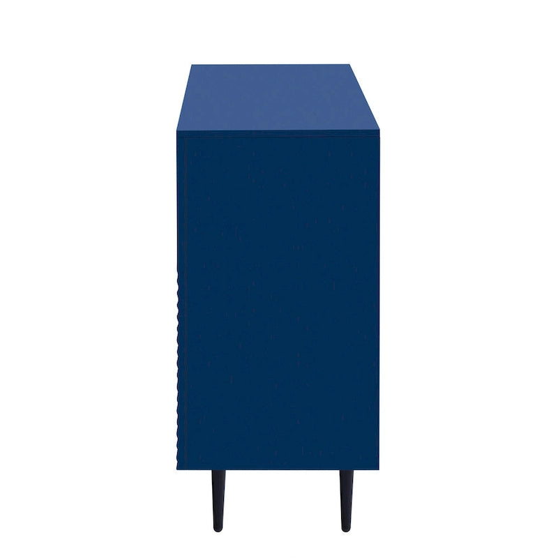 Moderner minimalistischer Beistellschrank mit verstellbaren Einlegeböden und Metallbeinen