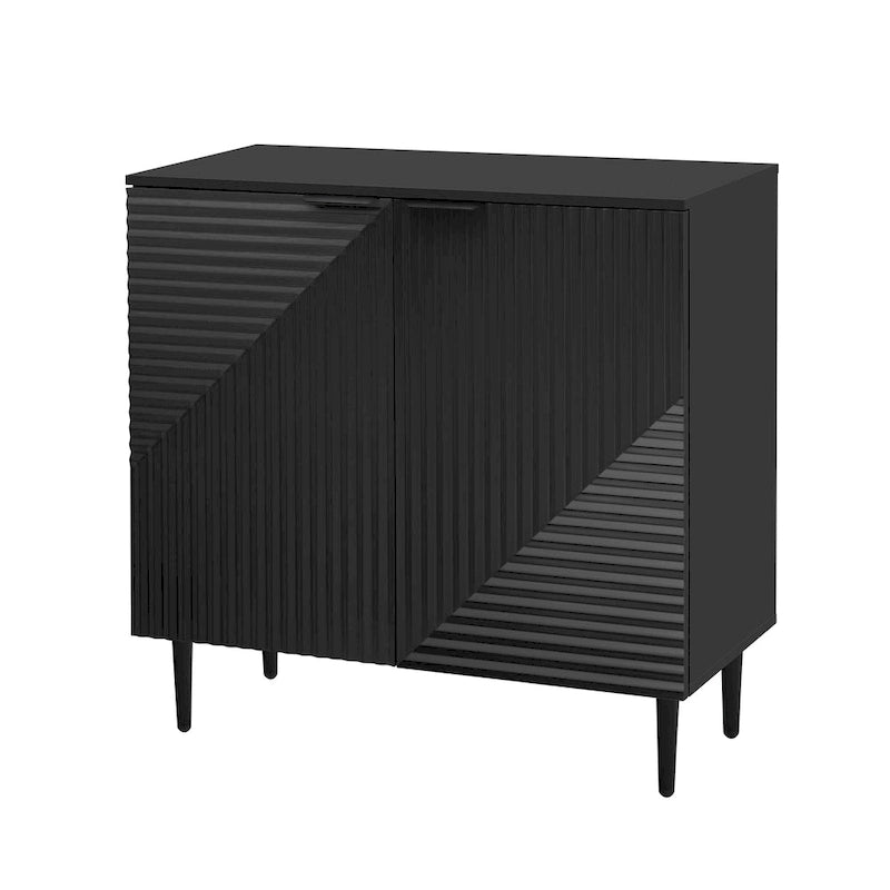 Moderner minimalistischer Beistellschrank mit verstellbaren Einlegeböden und Metallbeinen