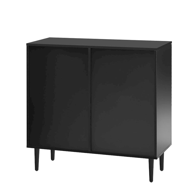 Moderner minimalistischer Beistellschrank mit verstellbaren Einlegeböden und Metallbeinen