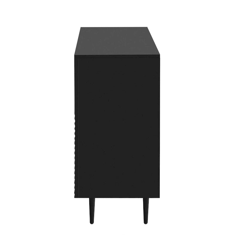 Moderner minimalistischer Beistellschrank mit verstellbaren Einlegeböden und Metallbeinen