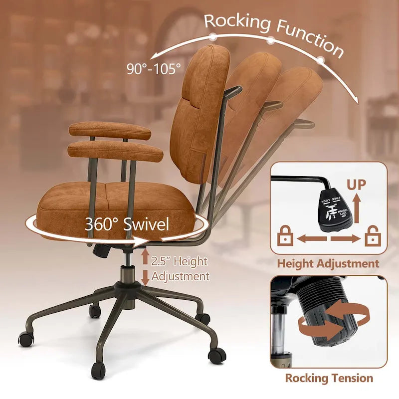 Ergonomická kancelářská židle se středně vysokým opěradlem, pružinovým polstrováním Pocket Spring a funkcí houpání
