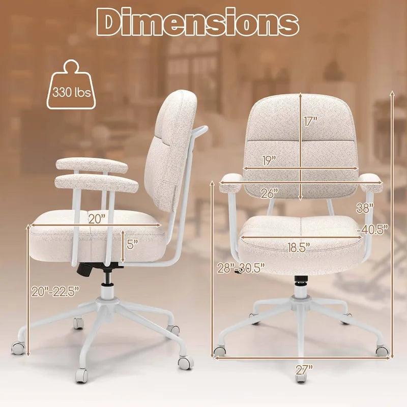 Ergonomická kancelářská židle se středně vysokým opěradlem, pružinovým polstrováním Pocket Spring a funkcí houpání