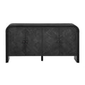 Sideboard mit 4 Türen aus Holzfurnier, abgestuftem Stufendesign und Türen mit gewebten Lamellen