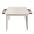 Tavolo da pranzo quadrato in rovere massello da 38" con 2 cassetti – Stile moderno Mid-Century