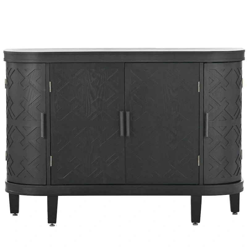 Vintage Embossed 4-Door Sideboard Cabinet
