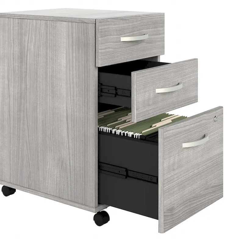 60" Computerschreibtisch mit mobilem Rollcontainer mit 3 Schubladen