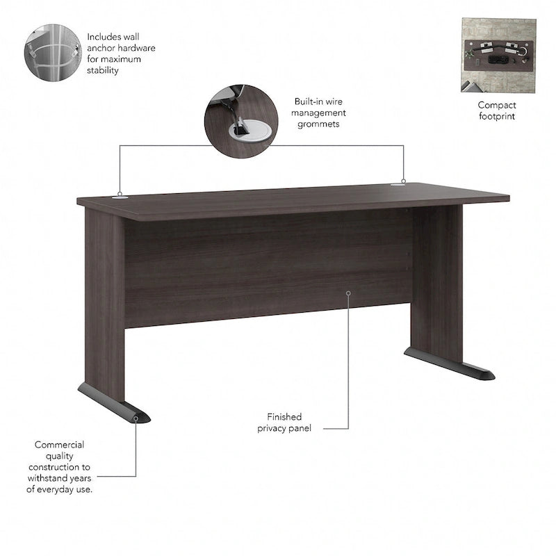 60" Computerschreibtisch mit mobilem Rollcontainer mit 3 Schubladen