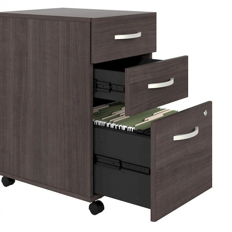 60" Computerschreibtisch mit mobilem Rollcontainer mit 3 Schubladen