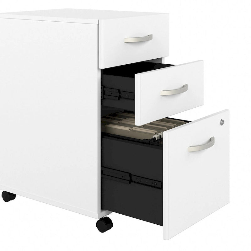 60" Computerschreibtisch mit mobilem Rollcontainer mit 3 Schubladen