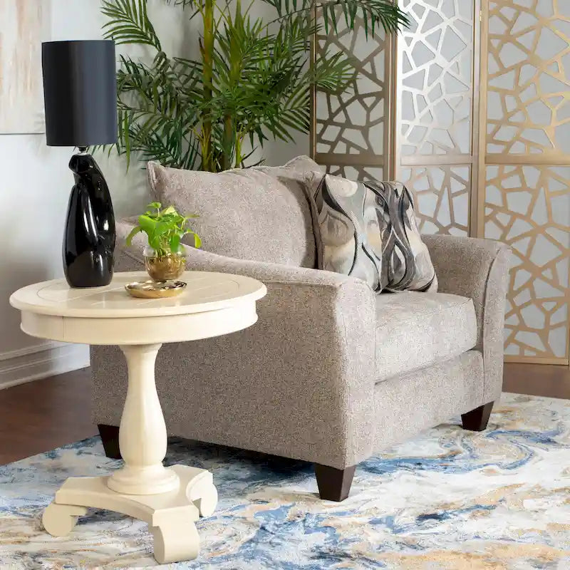 Contemporary Fabric Pillow Back Accent Chair