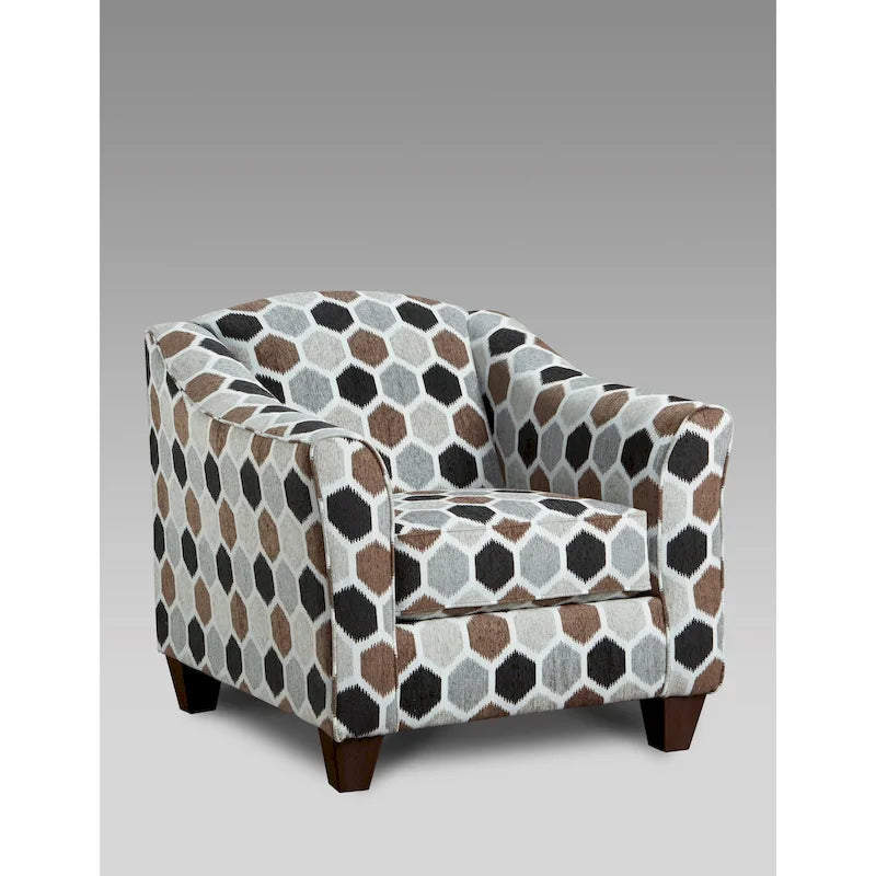 Contemporary Fabric Pillow Back Accent Chair