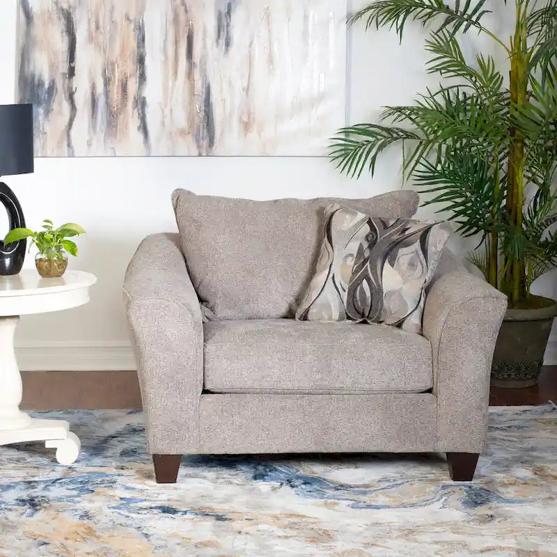 Contemporary Fabric Pillow Back Accent Chair