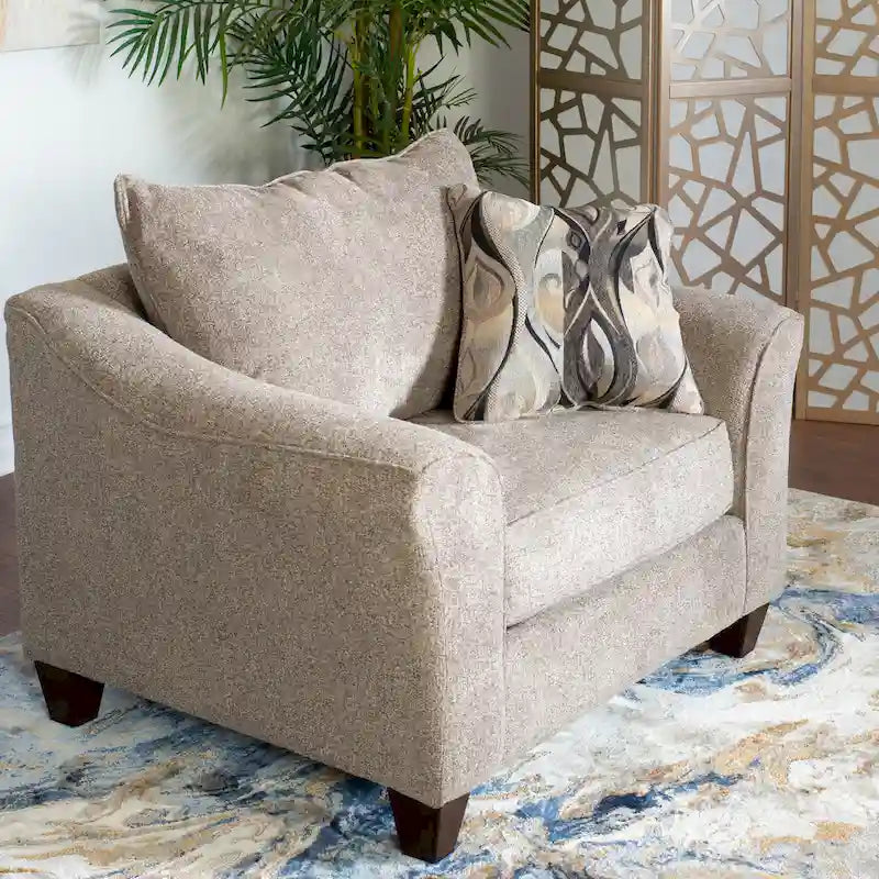 Contemporary Fabric Pillow Back Accent Chair