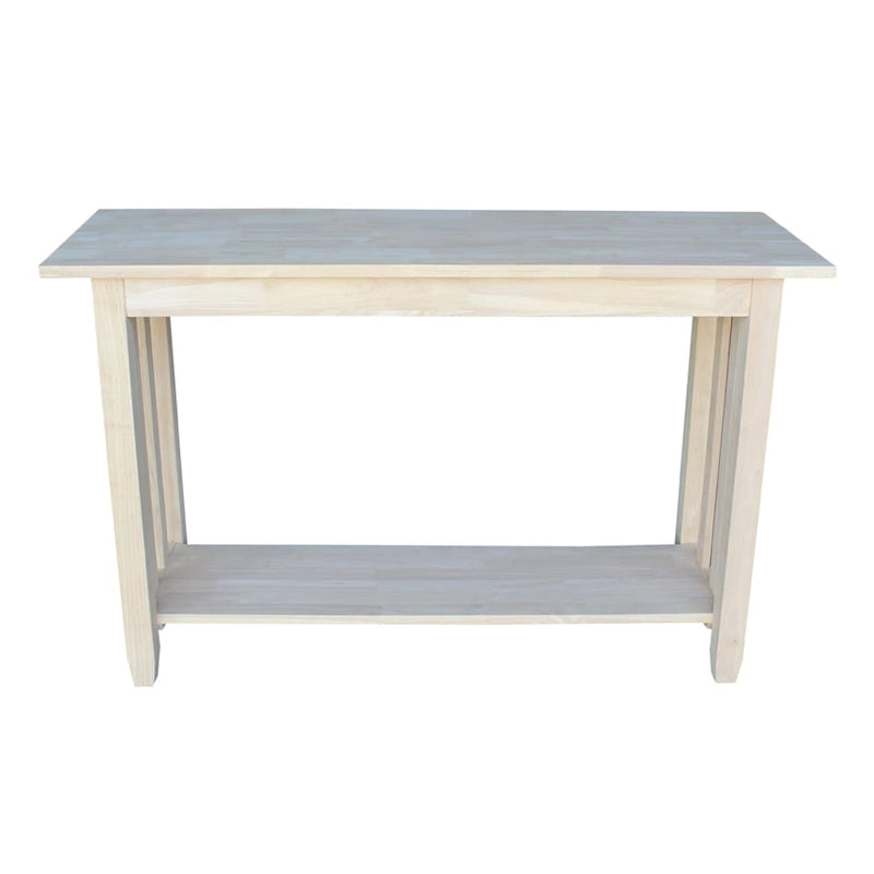 Table console en bois massif non fini