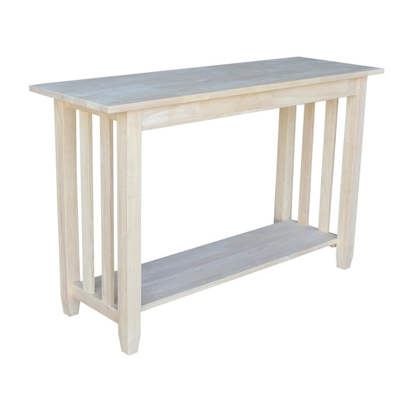 Unfinished Solid Wood Console Table
