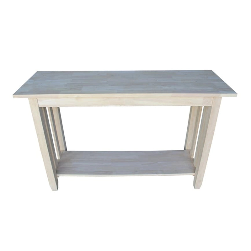 Table console en bois massif non fini