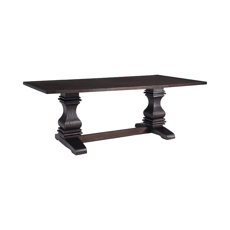 Rectangular Farmhouse Wood Dining Table with Trestle Base