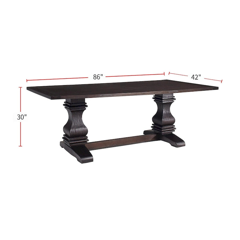 Rectangular Farmhouse Wood Dining Table with Trestle Base