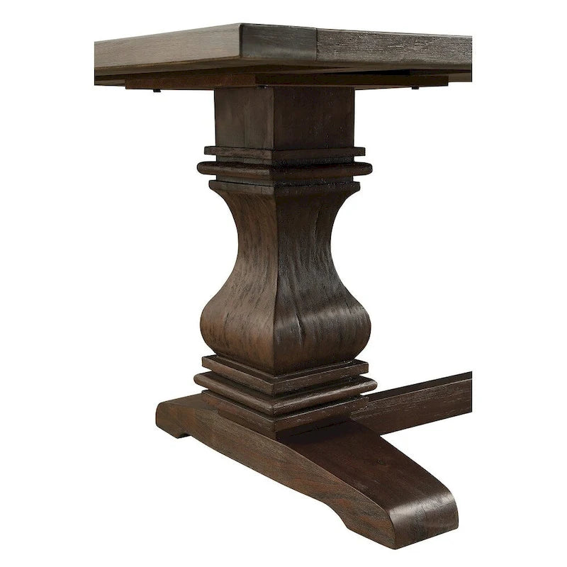 Rectangular Farmhouse Wood Dining Table with Trestle Base