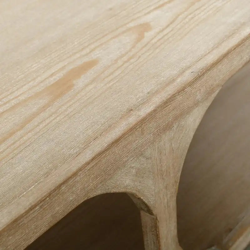 Reclaimed Wood Coffee Table with Hand-Carved Detail and Weathered Finish