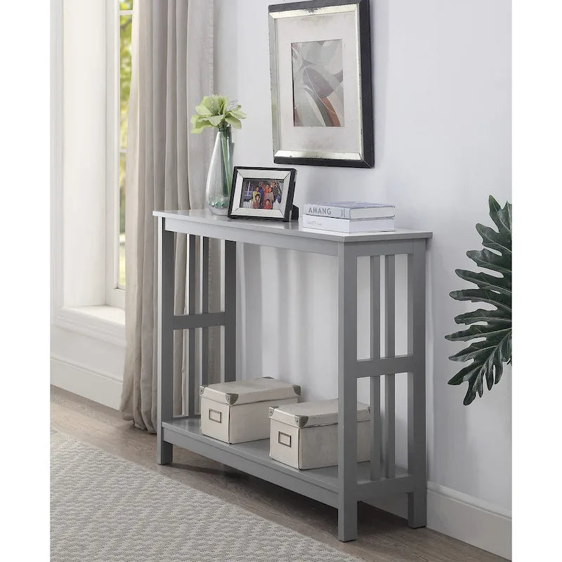 Smalle consoletafel met onderste plank