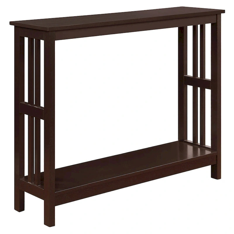 Smalle consoletafel met onderste plank